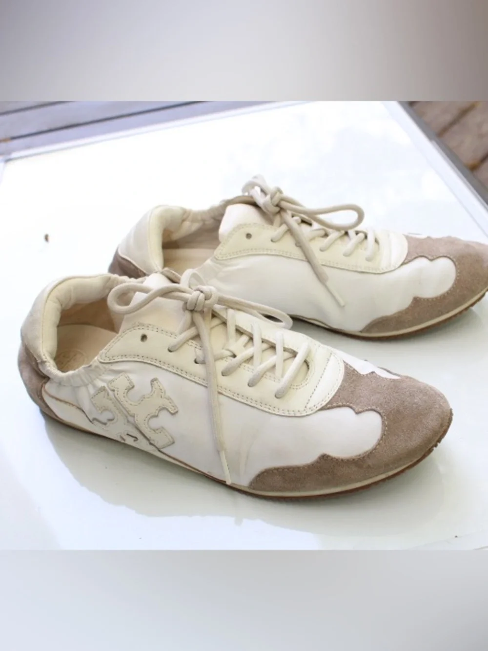 Tory Burch double T logo sneakers Leather